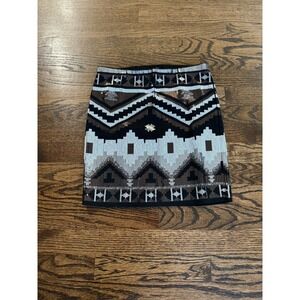 EXPRESS Black Stretch Silver Multicolored Sequin Mini Size XS